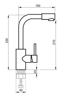 Смеситель для раковины РМС SUS124-001F-3 нержавеющая сталь